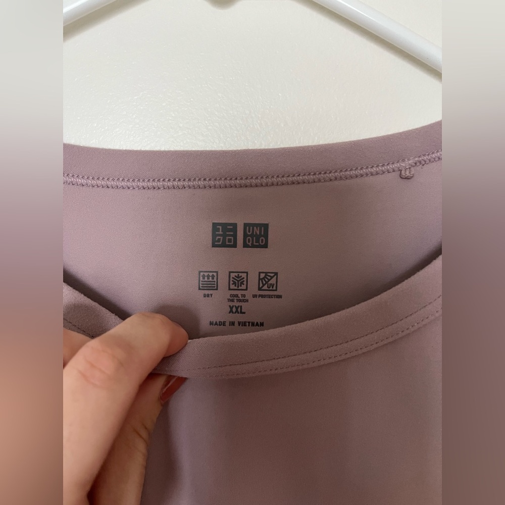 Uniqlo Ultra Stretch AIRism Cropped T-Shirt Long Sleeve pink - Picture 6 of 9